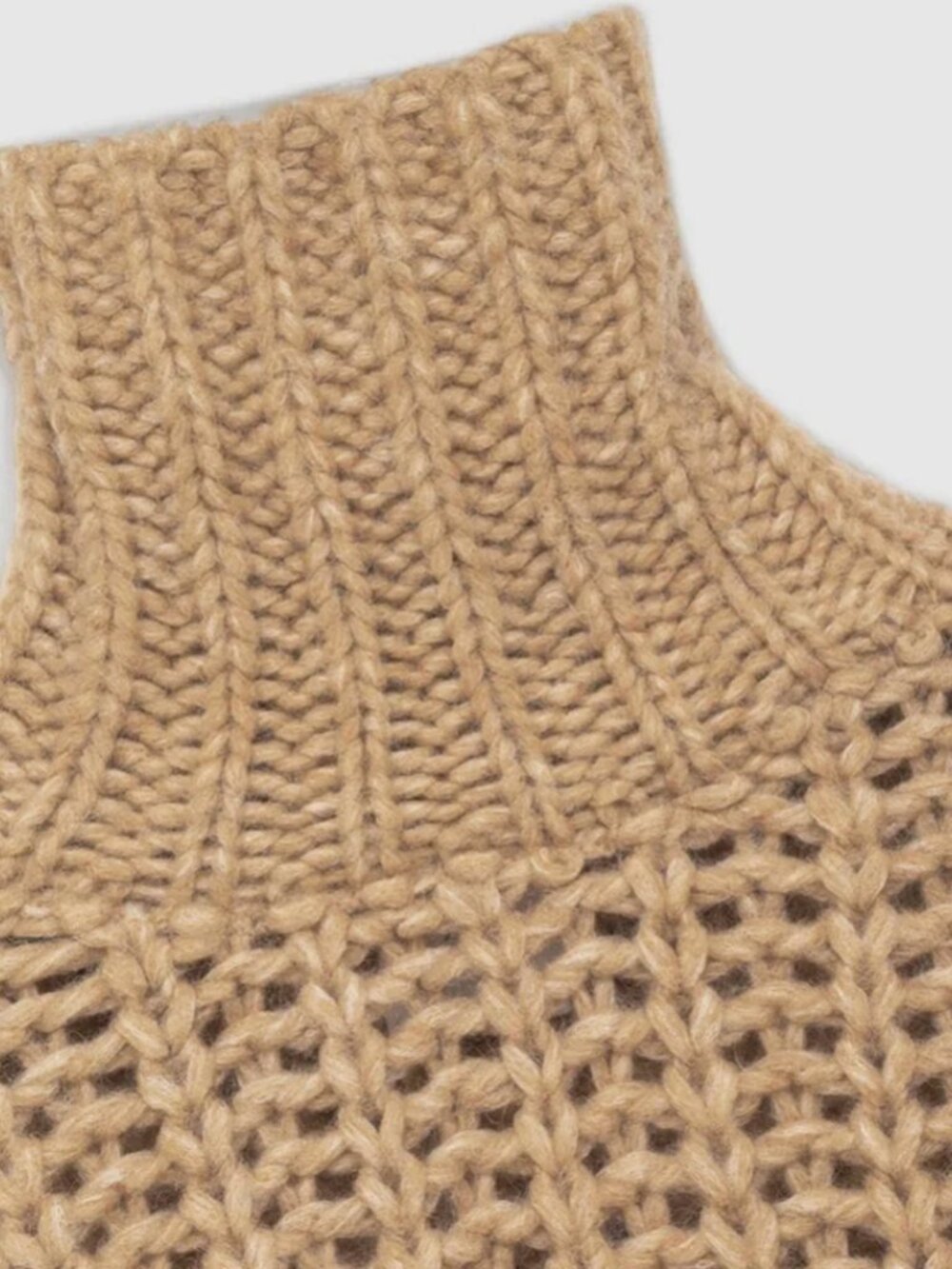 Anine Bing Iris Pullover Sweater Oatmeal Chunky Turtleneck Tan Oversized Wool XS - Picture 3 of 8